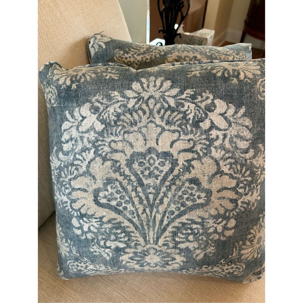 Alexandra Denim Square Pillows - Picture 3 of 8
